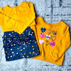 Garanimals 3 Piece Set: Sweatshirt, Long Sleeve Shirt & Matching Leggings.